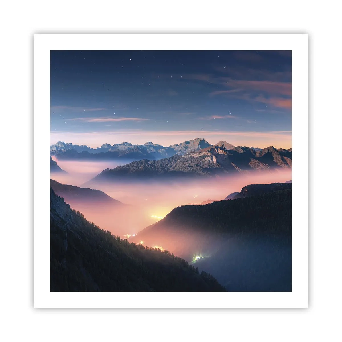 Poster - Licht in den Tälern - 60x60 cm