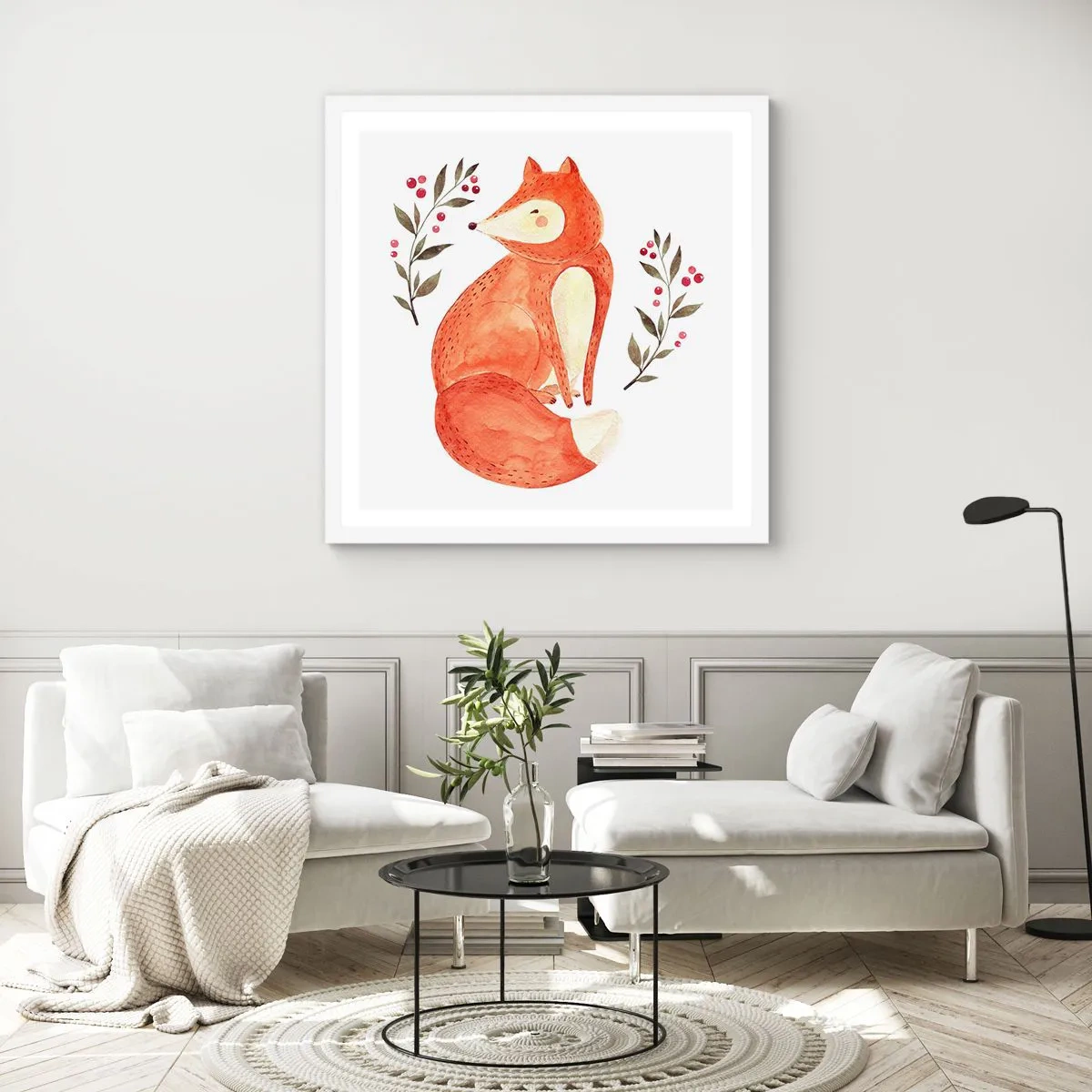 Poster in einem weißen Rahmen - Kleine Rothaarige - 40x40 cm