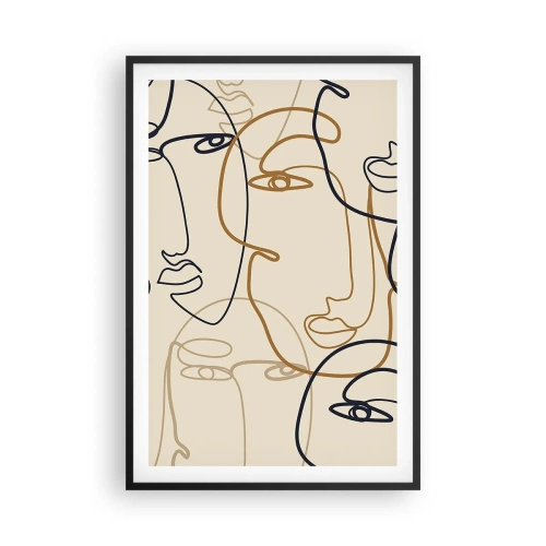 Poster in einem schwarzem Rahmen - Das Porträt wird multipliziert - 61x91 cm