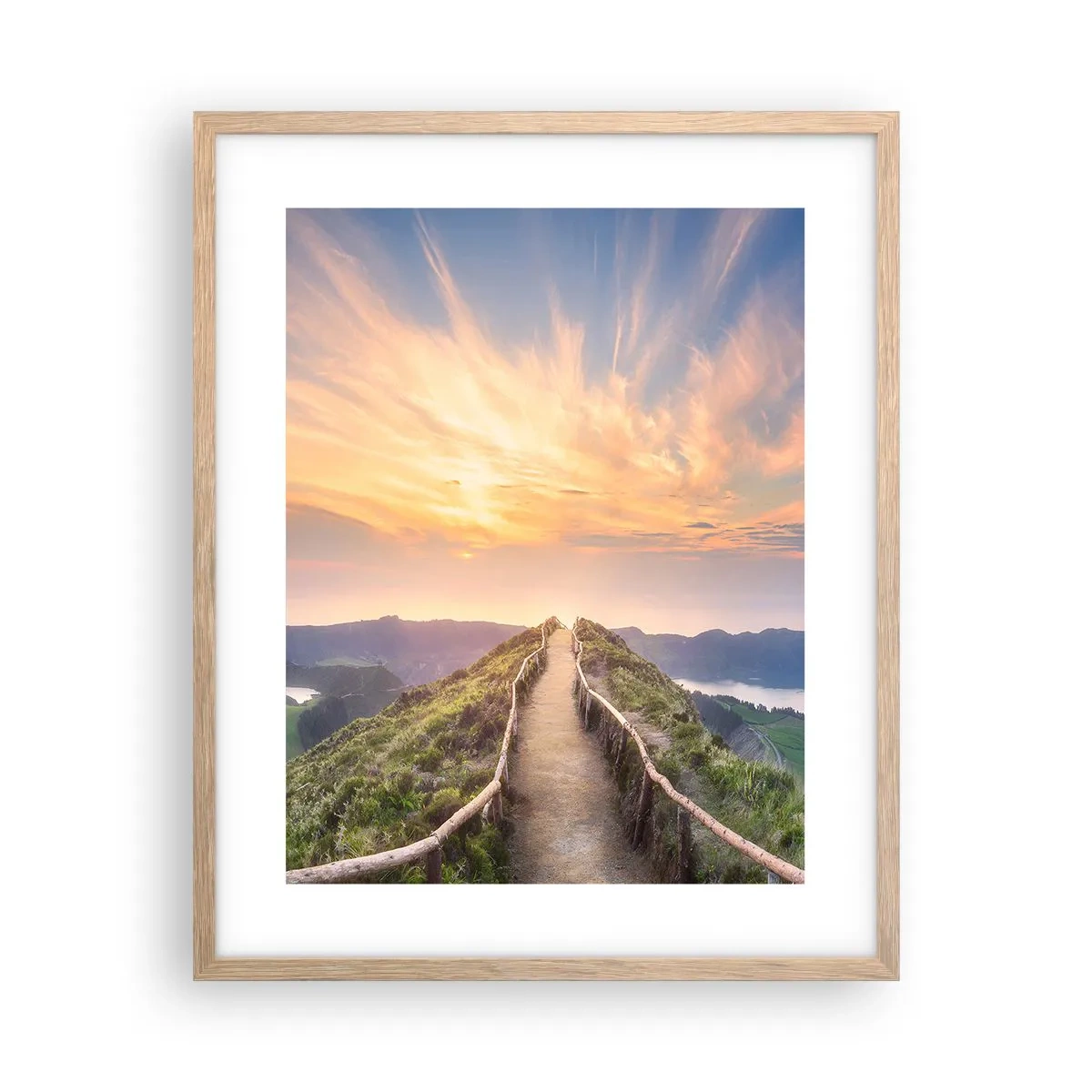 Poster in einem Rahmen aus heller Eiche - Nah am Himmel - 40x50 cm