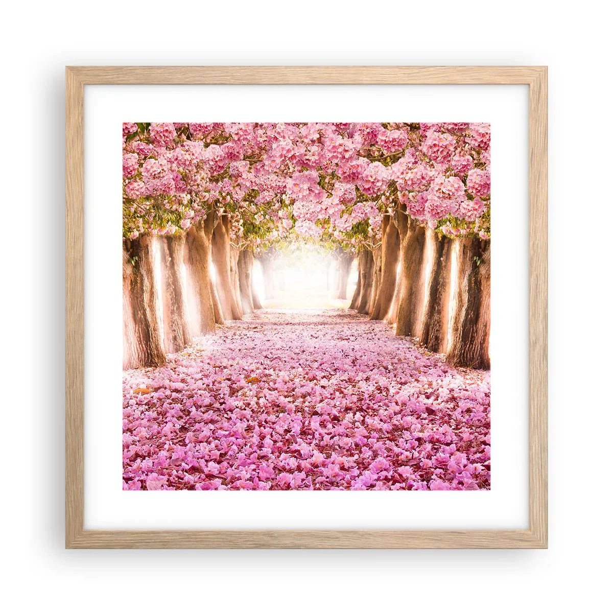 Poster in einem Rahmen aus heller Eiche - Der Weg ins Paradies - 40x40 cm