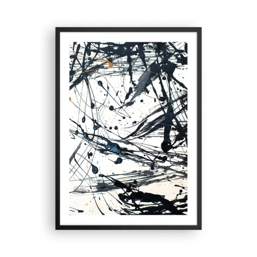 Poster in einem schwarzem Rahmen - Ausdrucksstarke abstrakte Linien auf weißem Hintergrund - 50x70cm - Sinn machen oder keinen Sinn machen? - Moderne Wanddekoration für Wohnzimmer und Schlafzimmer ARTTOR