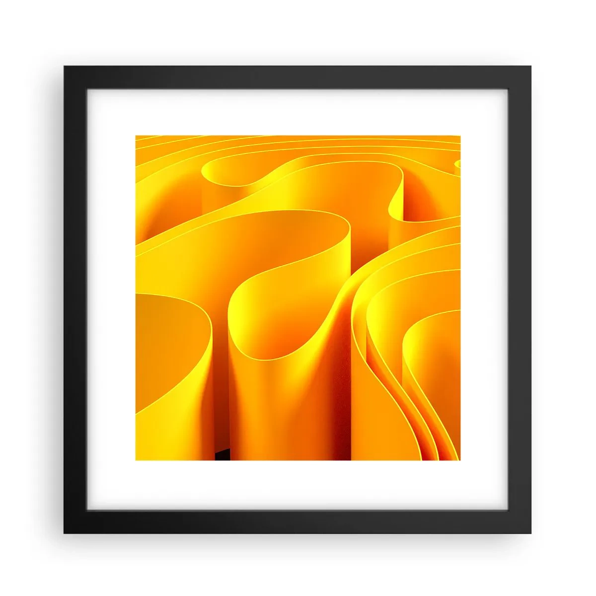 Poster in einem schwarzem Rahmen - Wie Sonnenwellen - 30x30 cm