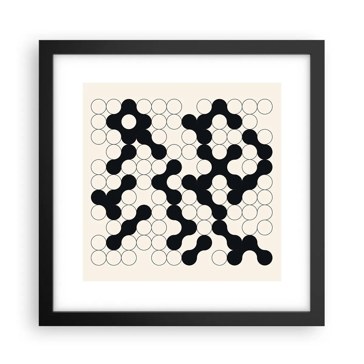 Poster in einem schwarzem Rahmen - Chinesisches Spiel – Variation - 30x30 cm