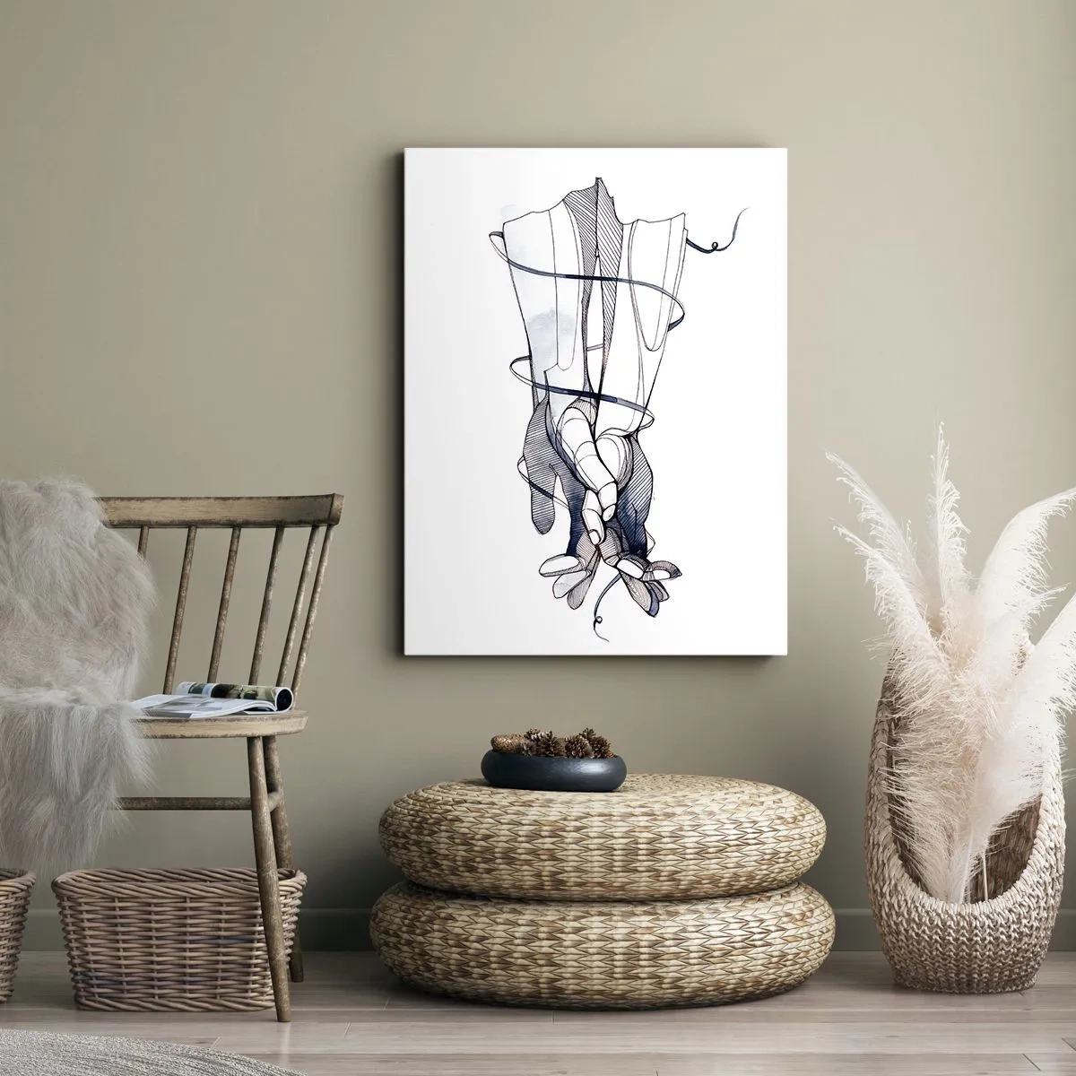 Bild auf Leinwand - Leinwandbild - Touch-Studie - 65x120 cm