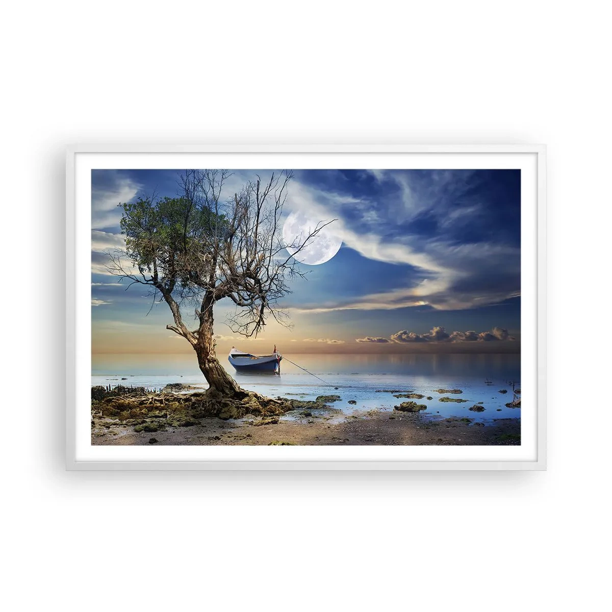 Poster in einem weißen Rahmen - Ist das das Ende oder der Anfang? - 91x61 cm