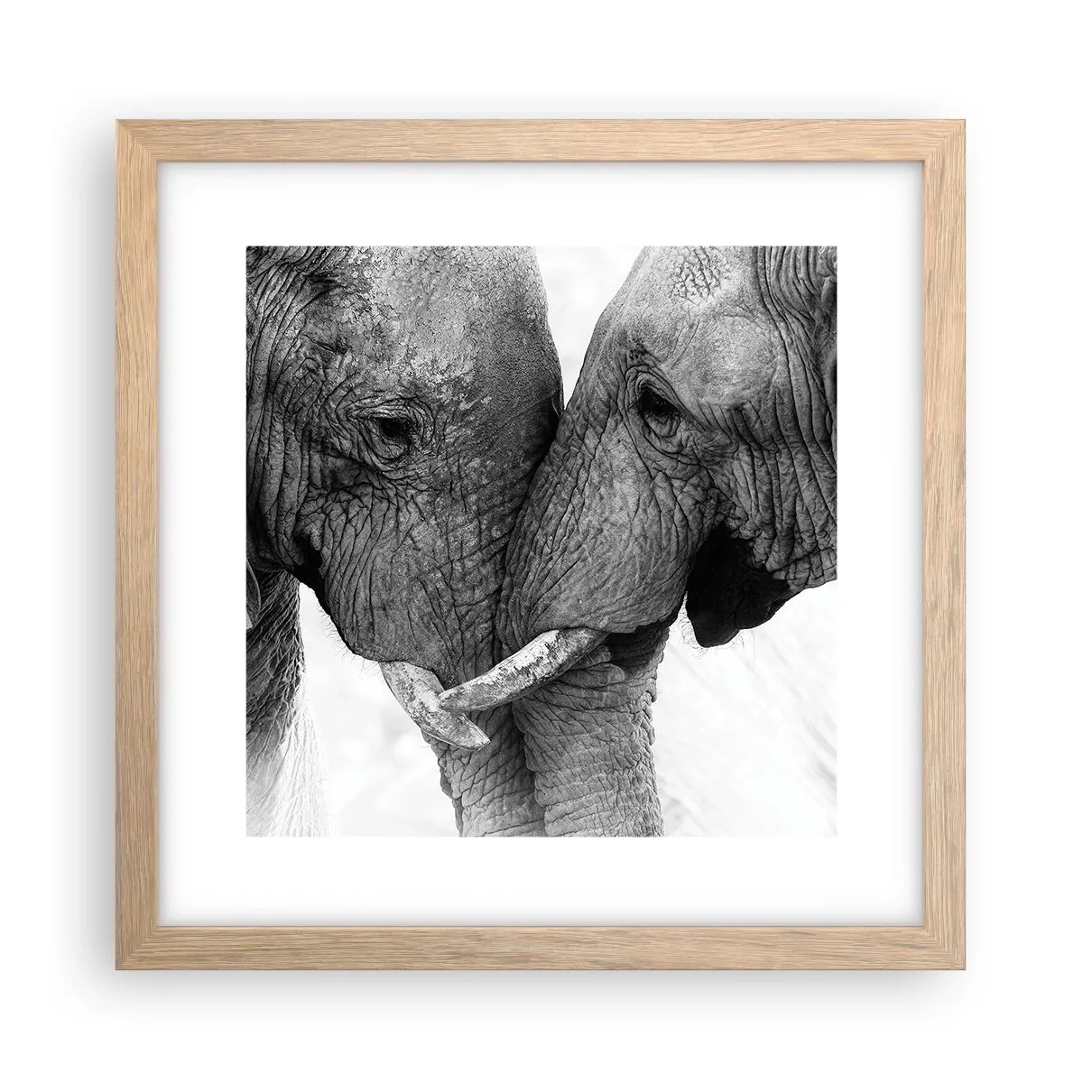 Poster in einem Rahmen aus heller Eiche - Herzliches Geständnis - 30x30 cm