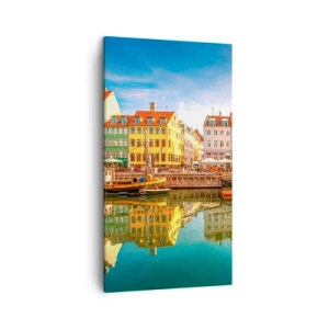 Bild auf Leinwand - Leinwandbild - Glatt wie ein Spiegel über dem Wasser - 45x80 cm