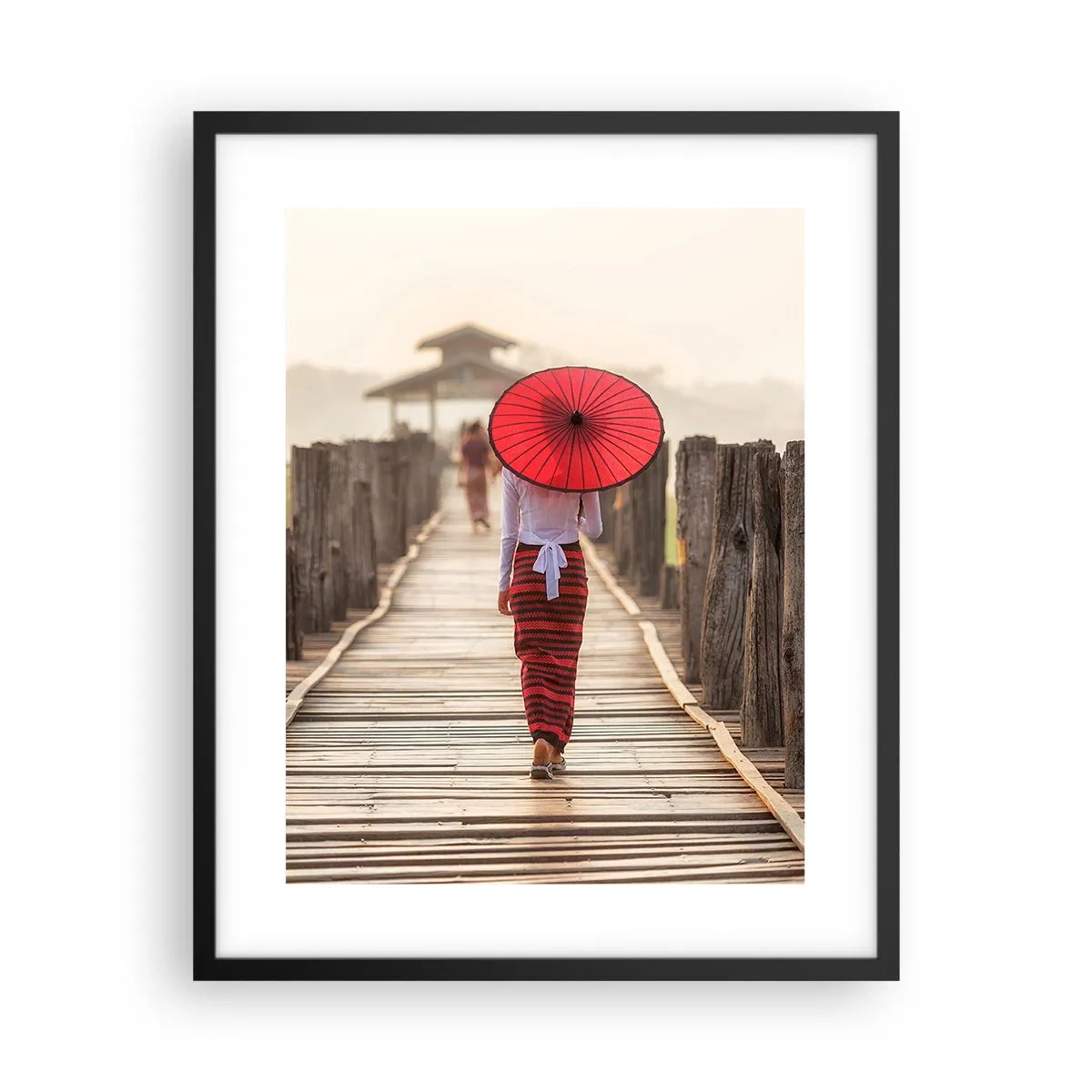 Poster in einem schwarzem Rahmen - Auf der alten Brücke - 40x50 cm