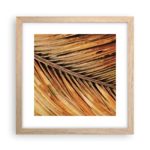 Poster in einem Rahmen aus heller Eiche - Kokosnuss-Gold - 30x30 cm