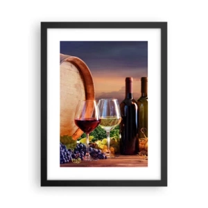 Poster in einem schwarzem Rahmen - Hier schmeckt das Leben - 30x40 cm