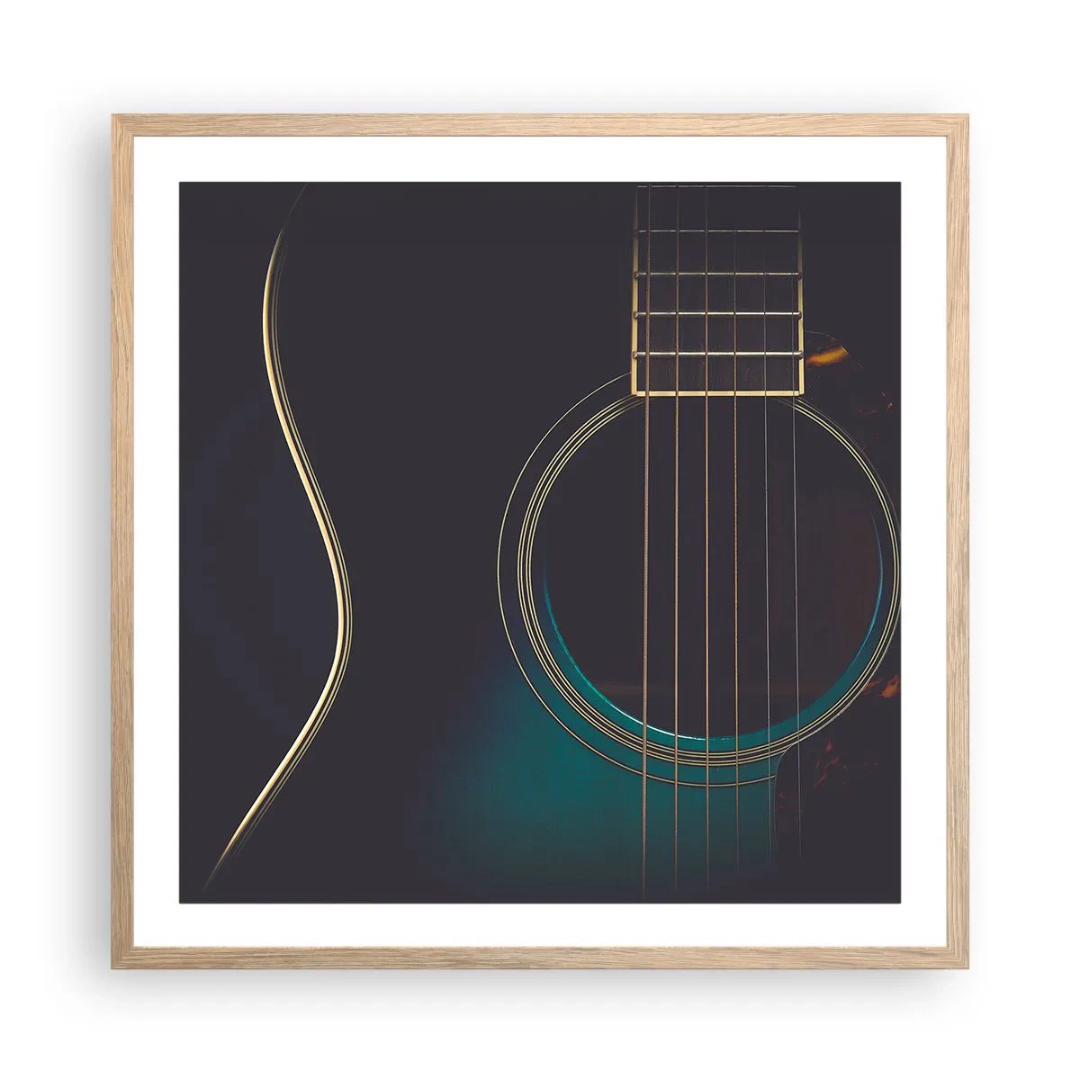 Poster in einem Rahmen aus heller Eiche - Einen Moment bevor es ertönt - 60x60 cm