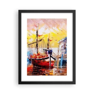 Poster in einem schwarzem Rahmen - Glückliche Rückkehr - 30x40 cm