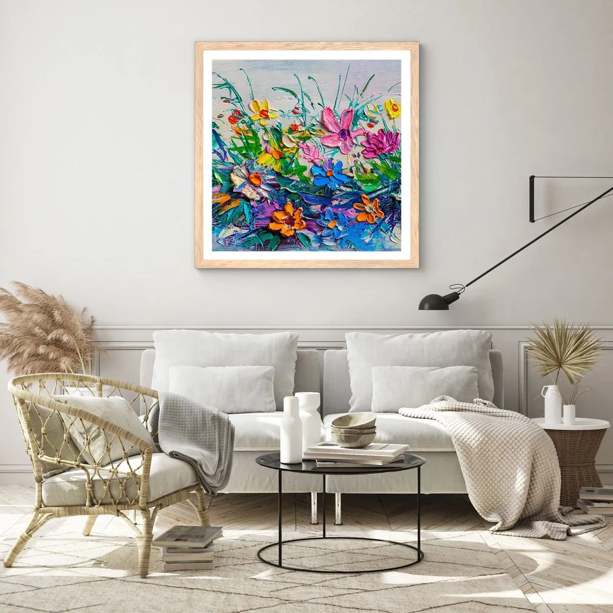 Poster in einem Rahmen aus heller Eiche - Überhaupt kein Stillleben - 60x60 cm