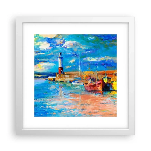 Poster in einem weißen Rahmen - Ein Nachmittag in der Regenbogenbucht - 30x30 cm