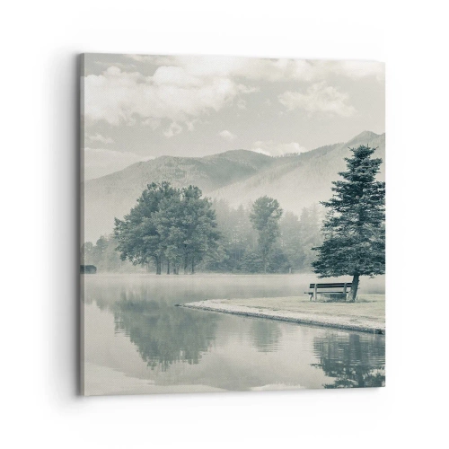 Bild auf Leinwand - Leinwandbild - Der See schläft noch - 70x70 cm