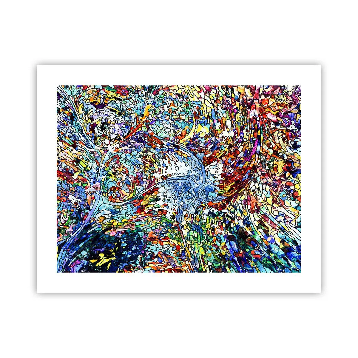 Poster - Glasmalerei Wassertropfen - 50x40 cm