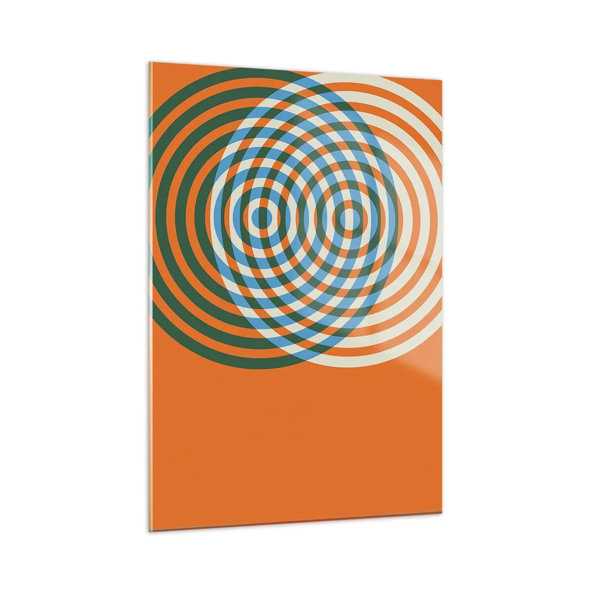 Glasbild - Bild auf glas - Abstrakte geometrische Grafik mit konzentrischen Kreisen - 50x70cm - Abstrakte kreisförmige Variation - Moderne Wanddekoration für Wohnzimmer und Schlafzimmer ARTTOR