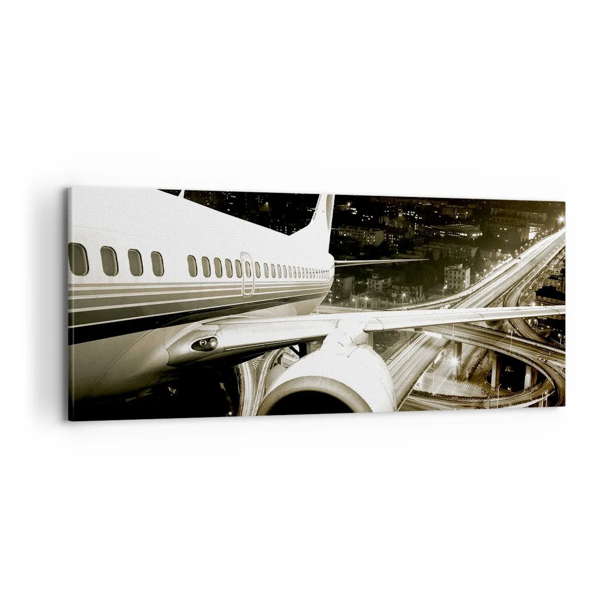 Bild auf Leinwand - Leinwandbild - In die Nacht fliegen - 100x40 cm