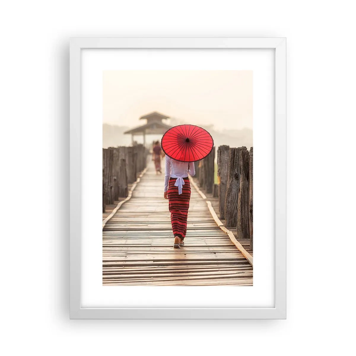 Poster in einem weißen Rahmen - Auf der alten Brücke - 30x40 cm