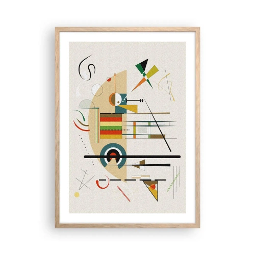 Poster in einem Rahmen aus heller Eiche - Und die Welt lacht - 50x70 cm