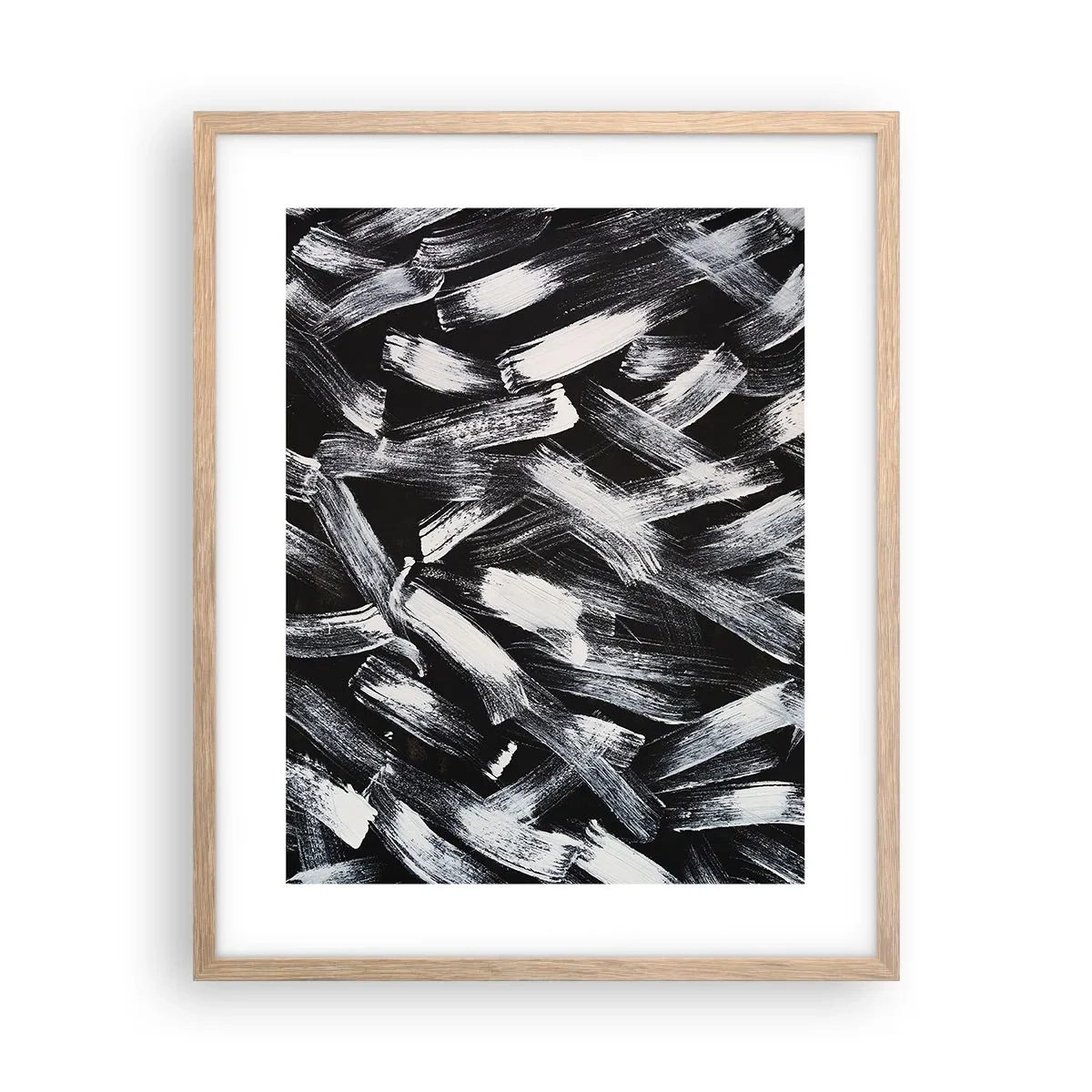 Poster in einem Rahmen aus heller Eiche - Abstraktion im industriellen Geist - 40x50 cm