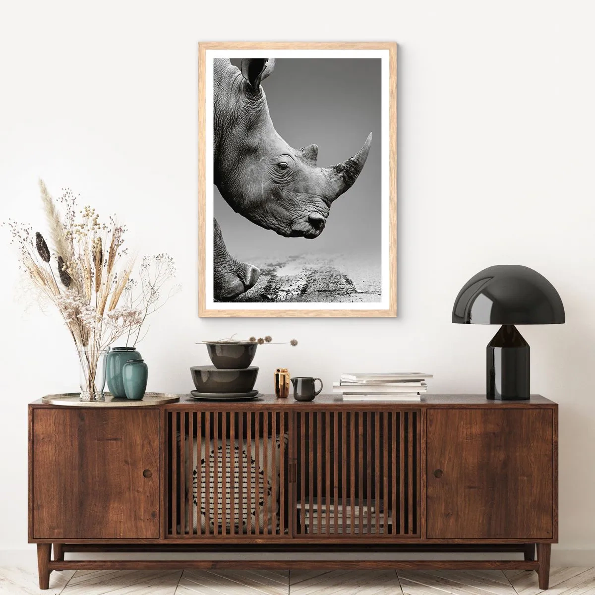 Poster in einem Rahmen aus heller Eiche - Unaufhaltsame Stärke - 50x70 cm