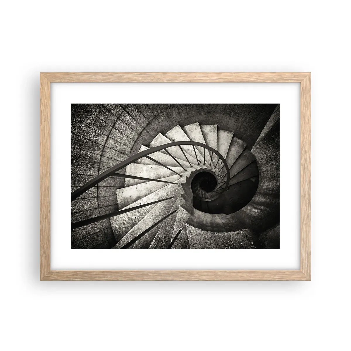 Poster in einem Rahmen aus heller Eiche - Treppe hoch, Treppe runter - 40x30 cm