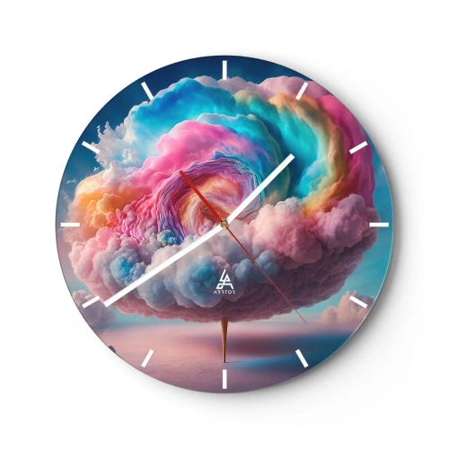 Wanduhr - Glasuhr - Traum von einem Vergnügungspark - 40x40 cm
