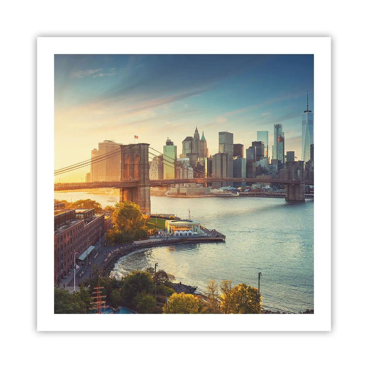 Poster - Morgendämmerung der Großstadt - 60x60 cm