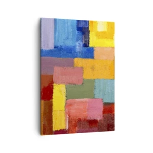 Bild auf Leinwand - Leinwandbild - Bunte abstrakte Rechtecke in verschiedenen Farbtönen - 50x70cm - Jeder ist anders, alle bunt - Moderne Wanddekoration für Wohnzimmer und Schlafzimmer ARTTOR
