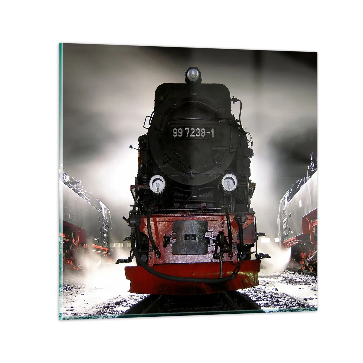 Glasbild - Bild auf glas - Er steht und keucht, seufzt und pustet - 50x50 cm