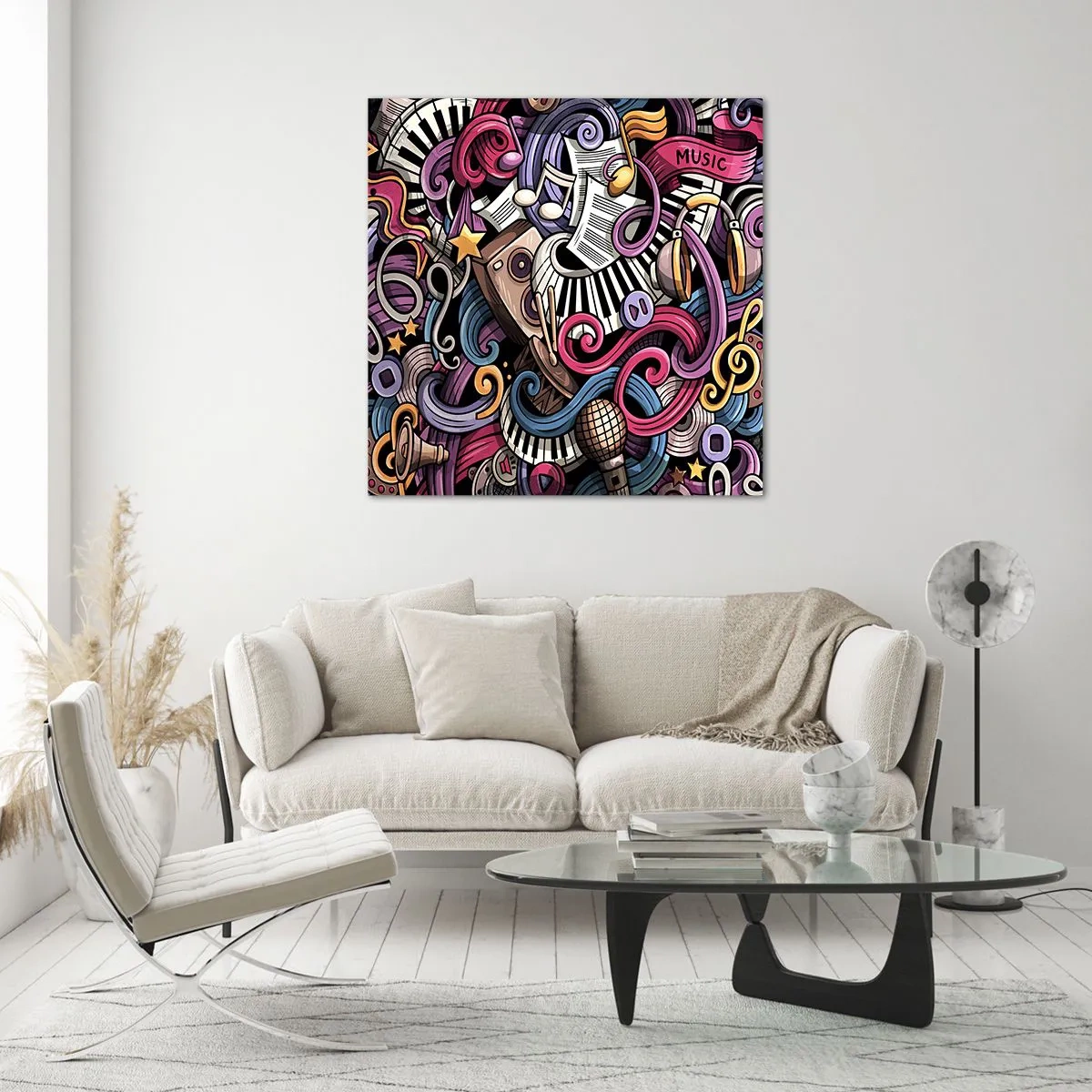 Glasbild - Bild auf glas - Komplizierte Melodie - 40x40 cm