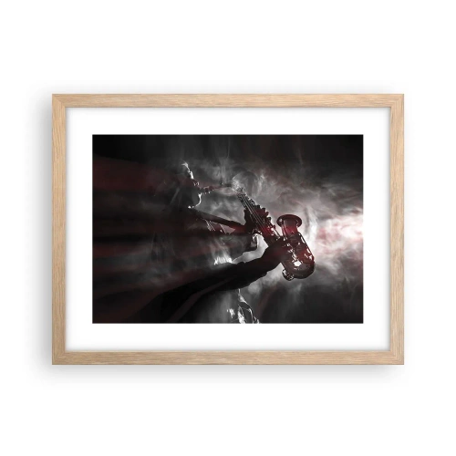 Poster in einem Rahmen aus heller Eiche - In den Dämpfen des Jazz - 40x30 cm