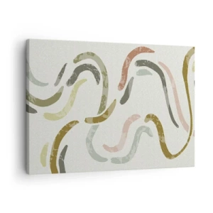 Bild auf Leinwand - Leinwandbild - Abstrakte Bögen in Pastellfarben - 70x50cm - Fröhlicher Tanz der Abstraktion - Moderne Wanddekoration für Wohnzimmer und Schlafzimmer ARTTOR