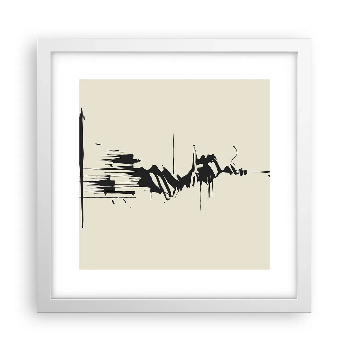 Poster in einem weißen Rahmen - Hastige Abstraktion - 30x30 cm