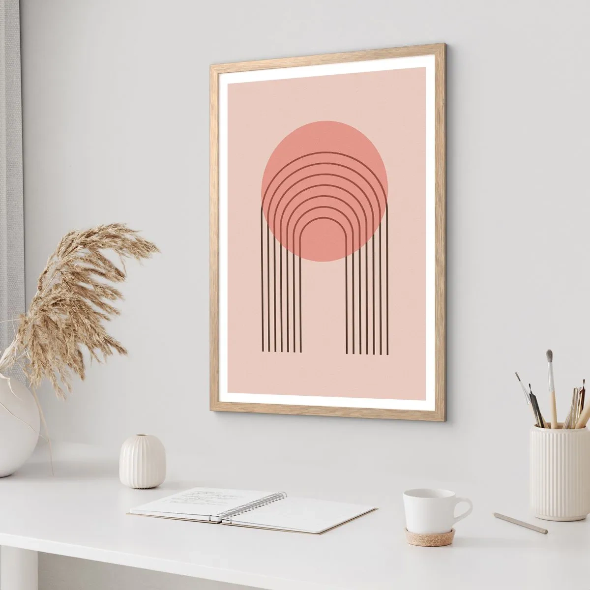 Poster in einem Rahmen aus heller Eiche - Unwiderstehliche Anziehungskraft - 30x40 cm