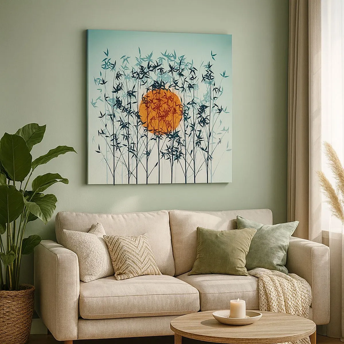 Bild auf Leinwand - Leinwandbild - Japanische Sonne - 30x30 cm