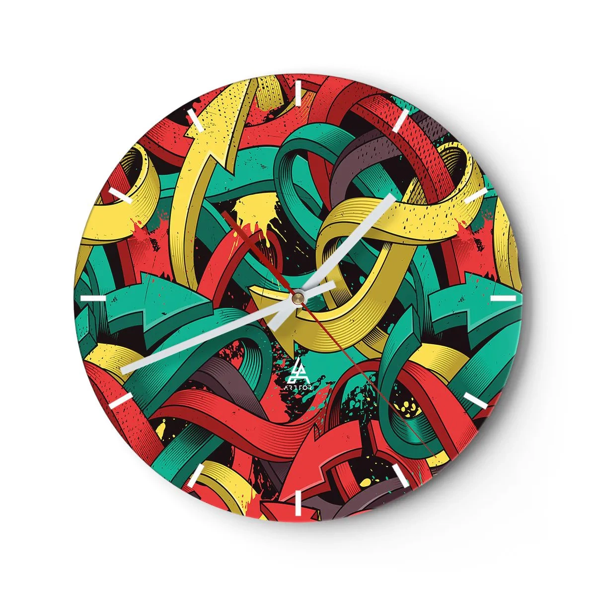 Wanduhr - Glasuhr - Welcher Weg zum Ziel? - 40x40 cm