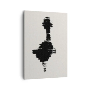 Bild auf Leinwand - Leinwandbild - Ein abstraktes Motiv, das einer Schallwelle im minimalistischen Stil ähnelt. - 50x70cm - Schwingungen der Fantasie - Moderne Wanddekoration für Wohnzimmer und Schlafzimmer ARTTOR