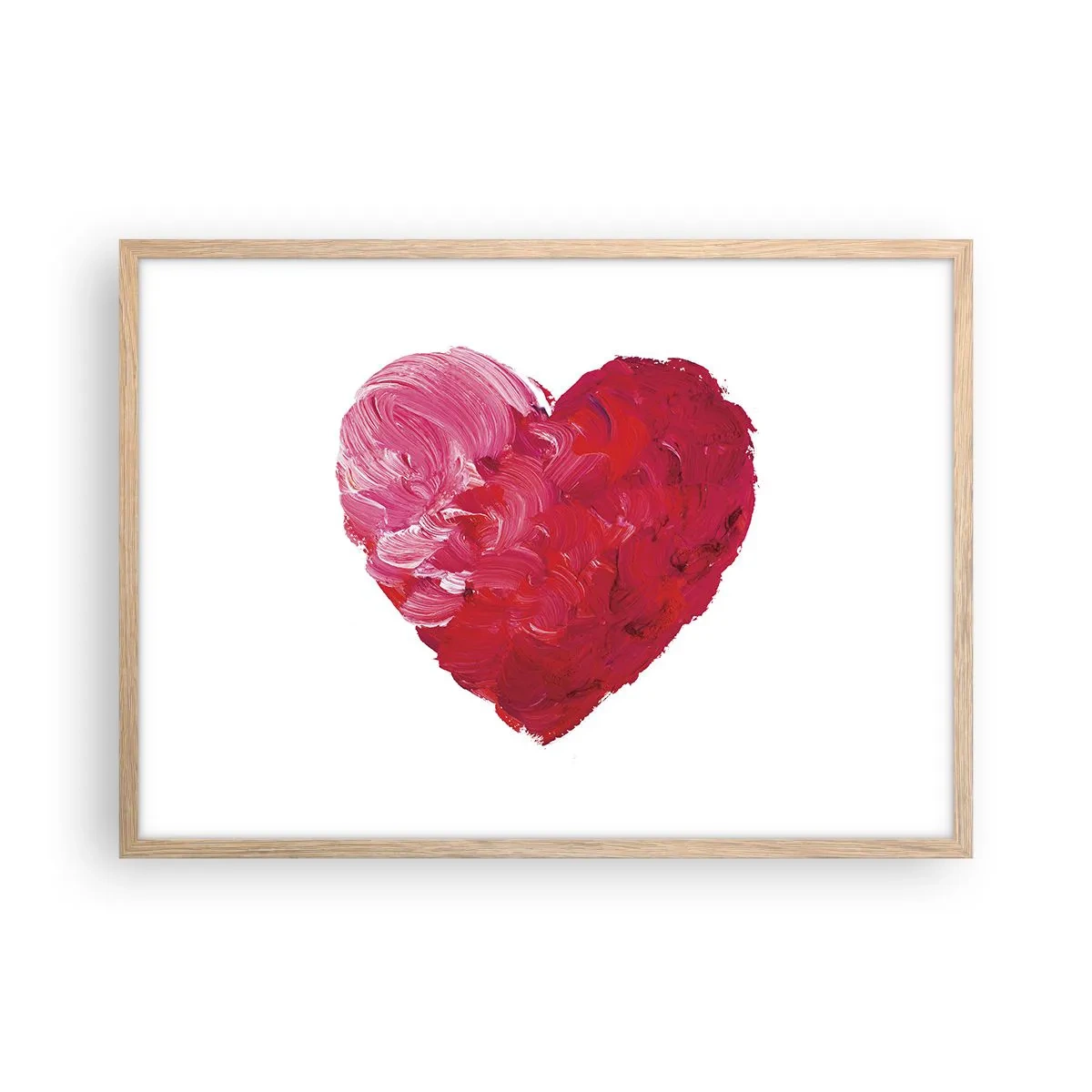 Poster in einem Rahmen aus heller Eiche - Alles was du brauchst ist Liebe - 70x50 cm