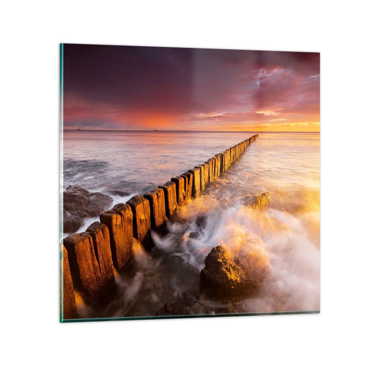 Glasbild - Bild auf glas - Die Sanftheit der Wellen - 70x70 cm