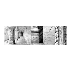 Fototapeten Muster Selbstklebend Deluxe Sticker - Und wo geht’s hin...? - Die Architektur, Stück, Schwarz und weiß - 100x30 cm