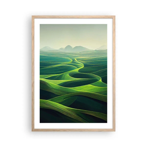 Poster in einem Rahmen aus heller Eiche - In den grünen Tälern - 50x70 cm