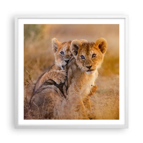 Poster in einem weißen Rahmen - Bitte nicht stören! Wir haben Spaß - 60x60 cm