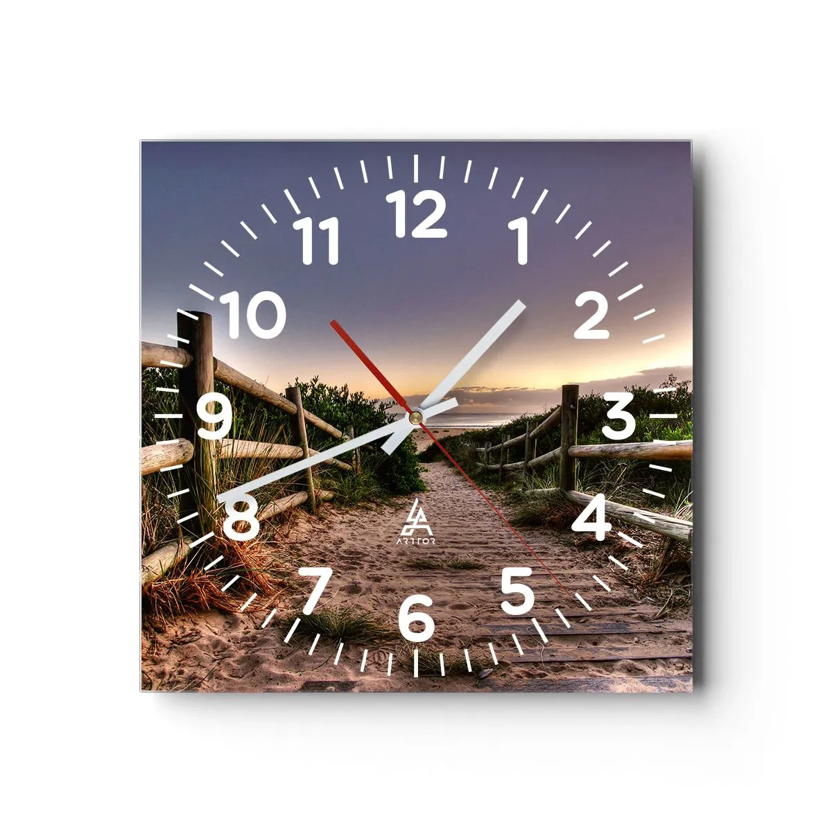 Wanduhr - Glasuhr - Das Ziel ist bereits sichtbar - 40x40 cm
