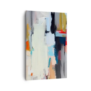 Bild auf Leinwand - Leinwandbild - Farbenfrohe Abstraktion mit dynamischen Pinselstrichen - 80x120cm - Gibt es eine Methode? - Moderne Wanddekoration für Wohnzimmer und Schlafzimmer ARTTOR