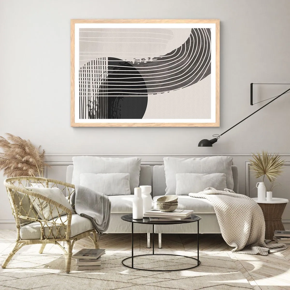 Poster in einem Rahmen aus heller Eiche - Hin und zurück - 40x30 cm