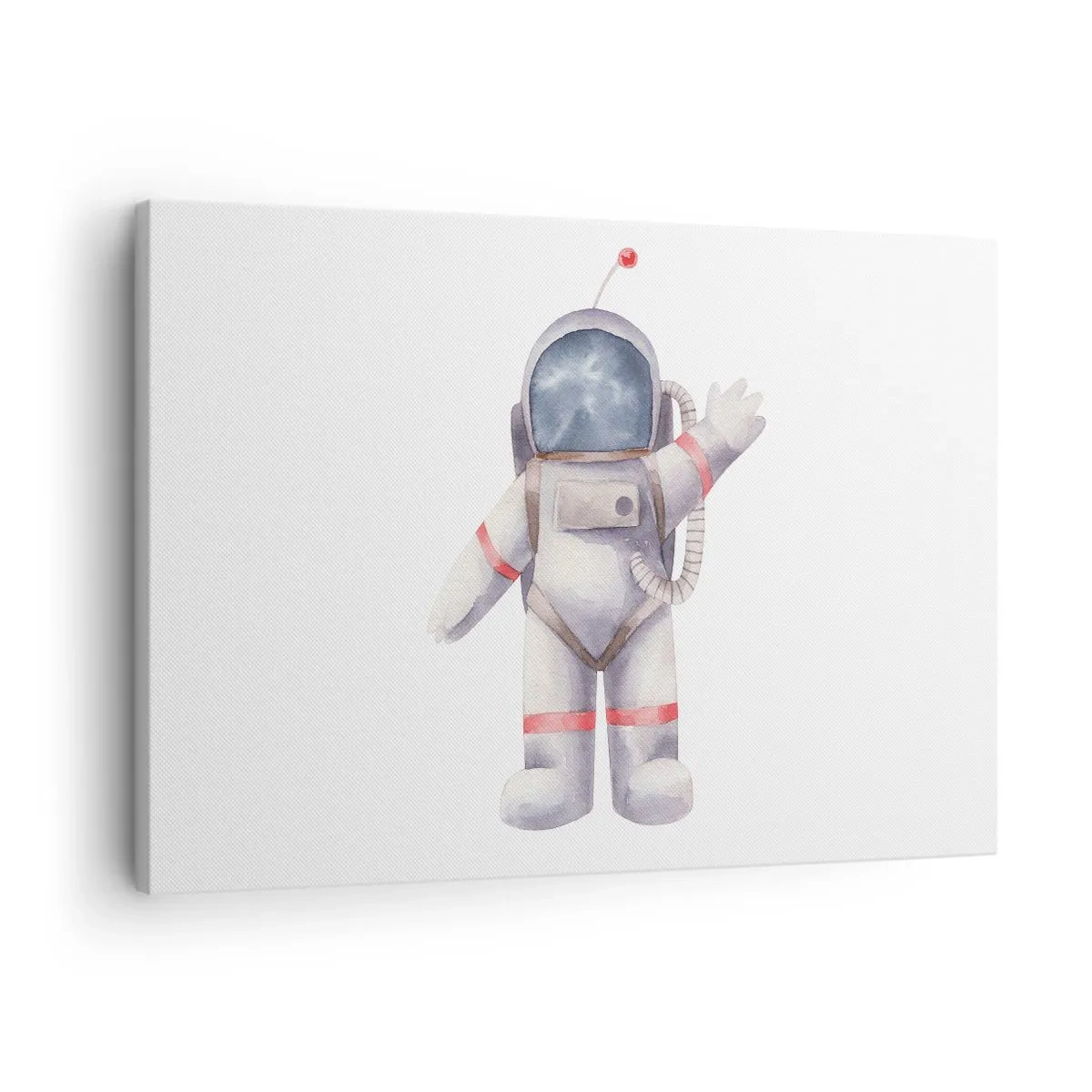 Bild auf Leinwand - Leinwandbild - Astronaut im Aquarellstil auf weißem Hintergrund - 70x50cm - Bis dann! - Moderne Wanddekoration für Wohnzimmer und Schlafzimmer ARTTOR
