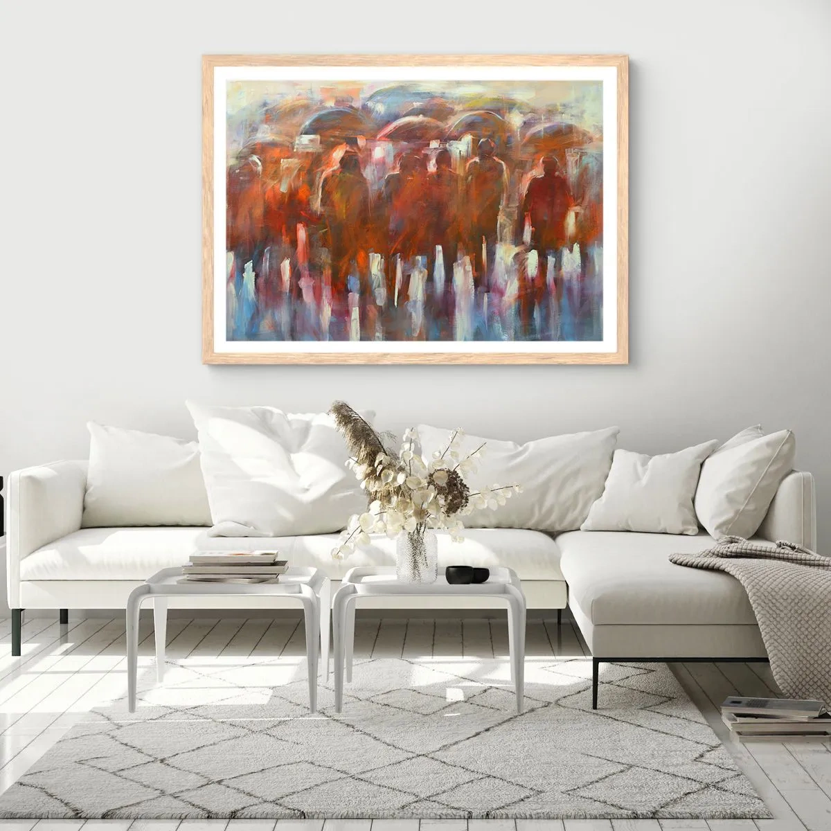 Poster in einem Rahmen aus heller Eiche - Auch bei Regen und Nebel - 40x30 cm